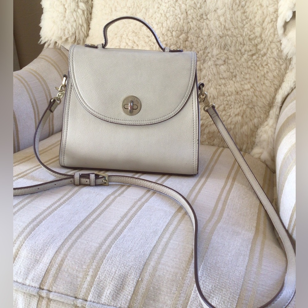 Spartina cream leather classic handbag